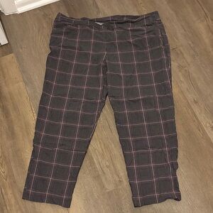 Terra & Sky Black and Pink Checkered Chinos